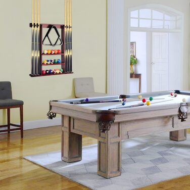 Стійка для кия (білліардного) Pool-Stick-Halter з махагону для біліардного столу, ігрової кімнати, бару