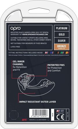 Захисний капу OPRO UFC для MMA, BJJ, боксу та інших єдиноборств (Бронзовий, Junior, Білий)