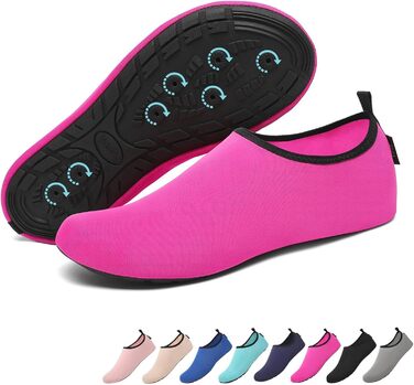 Шкарпетки для душу SAGUARO 7 отворів, швидко сохнуть, не слизькі, для чоловіків та жінок, розмір 36-47 (36/37 EU, Рожево-рожевий)