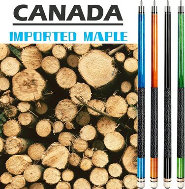 Набір більярдних київ Aklot (4 шт.) з канадського клена, 147 см, для професіоналів, вага 510-595 г