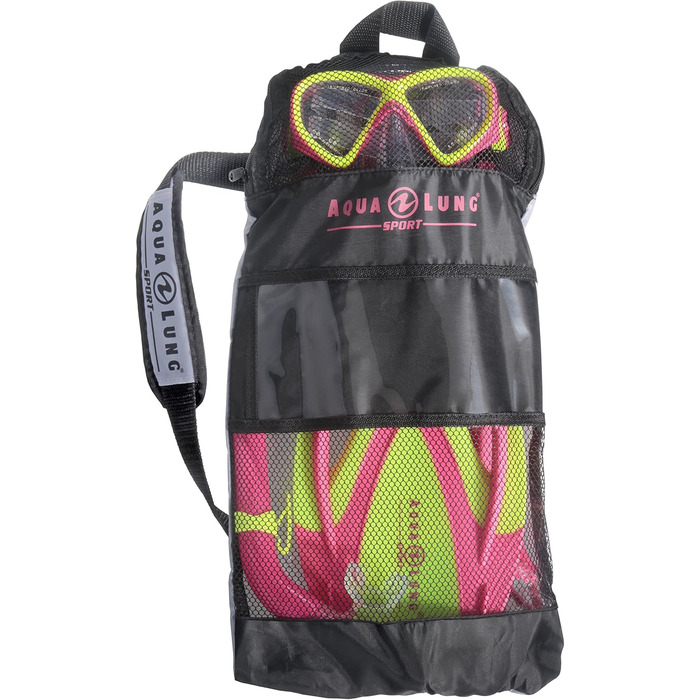 Набір для дайвінгу Aqua Lung Sport La Costa Junior Pro для дітей (маска, трубка, ласти) з сумкою - жовто-рожевий