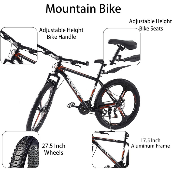 Гірський велосипед MTB 24 дюйми, 21 швидкість Shimano, Hardtail з амортизатором, дискові гальма, чорно-червоний