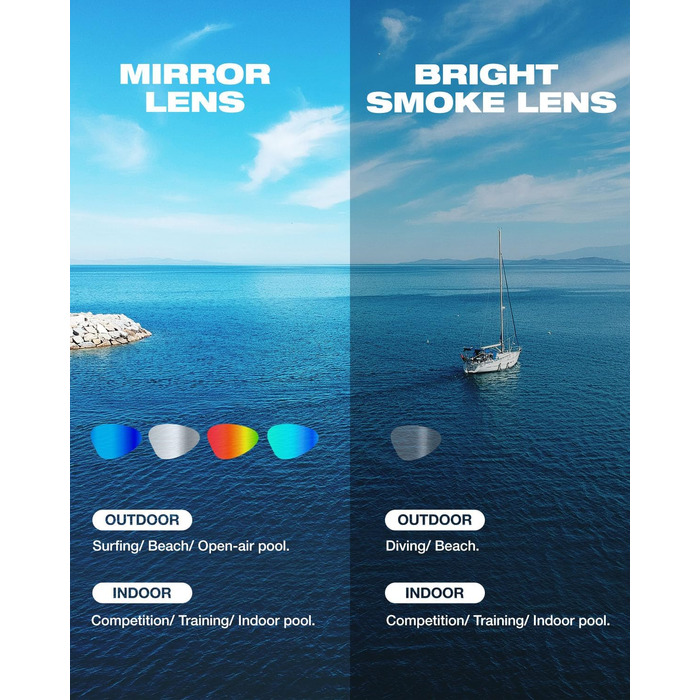 Окуляри для плавання ZIONOR G1 NAVA Anti-Fog (антизапітні), дорослі, унісекс, 100% UV-захист, чорно-сині