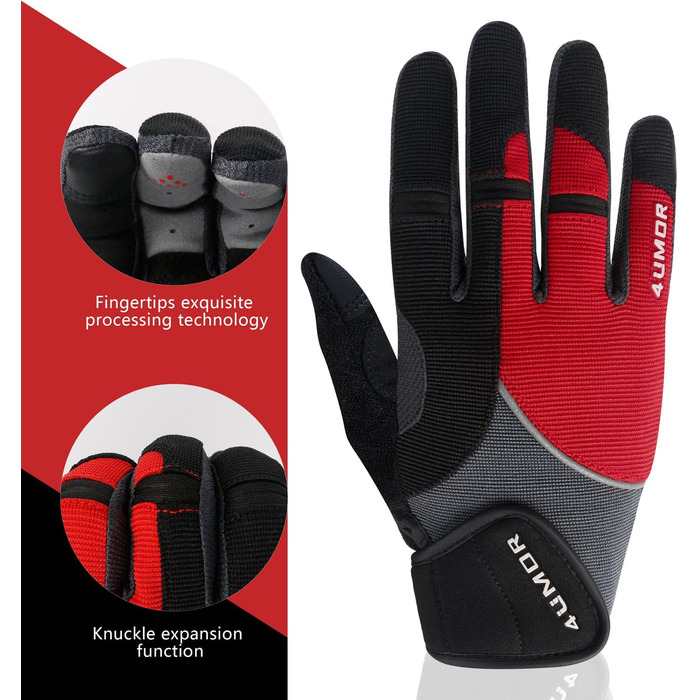 Рукавички для велосипеда 4UMOR з сенсорним екраном, спортивні, розмір M