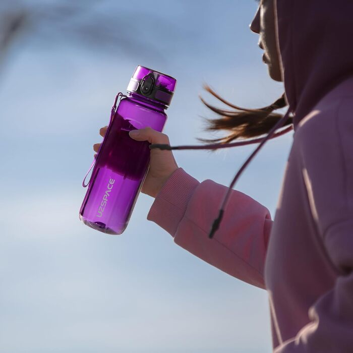 Вода пляшка UZSPACE 750 мл Tritan, без BPA, для спорту та активного відпочинку, фіолетовий