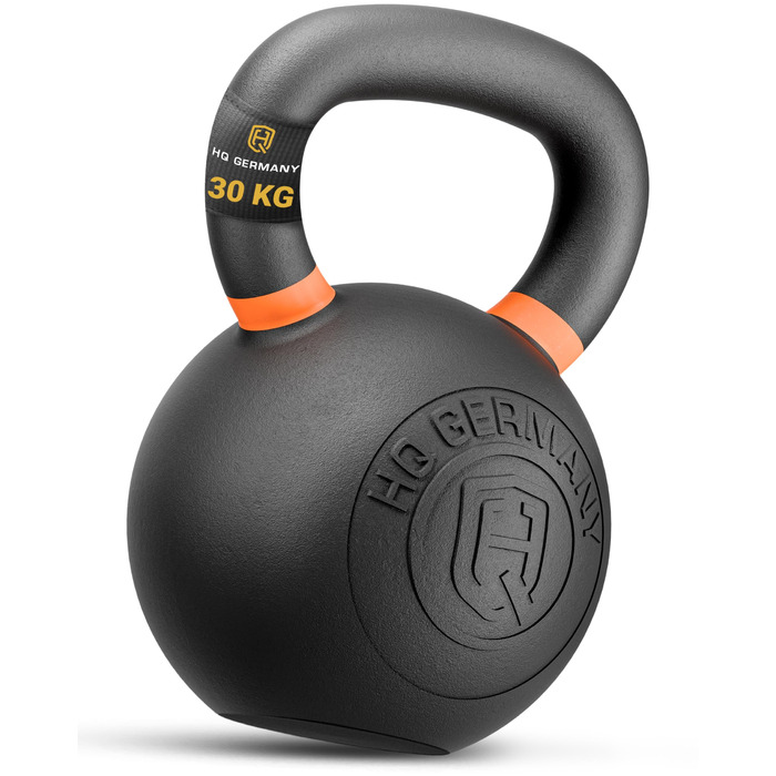 Кетлбел HQ Germany® з порошковим покриттям [2-32кг/Набори] - Набір чавунних кетлбелів преміум-якості з точністю ±2% - Кульова гиря, набір гир, кетл-бел, високоякісні кетлбели з порошковим покриттям (30кг)