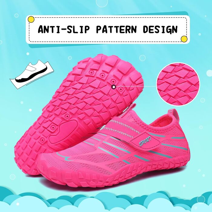 Дитячі аквашузи Hanani для хлопчиків та дівчаток. Легкі, швидковисихаючі, для плавання та відпочинку на пляжі. Розмір 34 EU, червоний колір