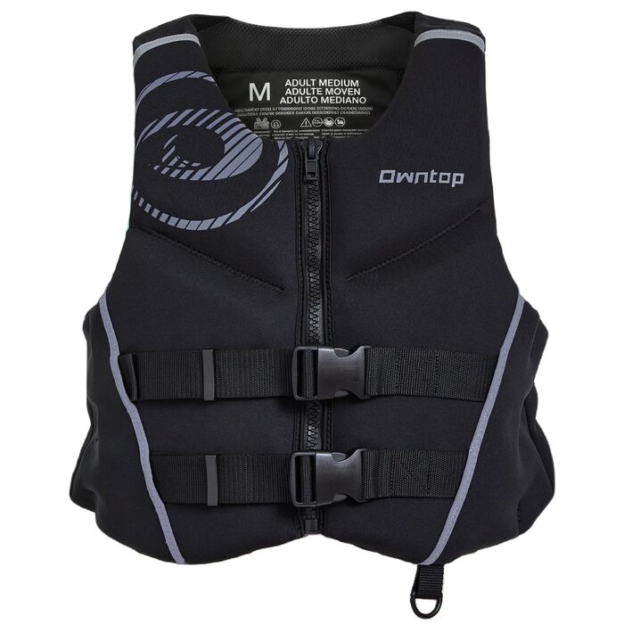 Спасальний жилет Owntop для дорослих XL | Легкий неопреновий жилет | Подвійний захист, для риболовлі, каякінгу, водних видів спорту сірий