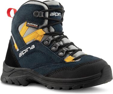 Черевики для піших прогулянок Alpina, трекінгові черевики, для хлопчиків, синьо-чорні, неслизькі, розмір 27