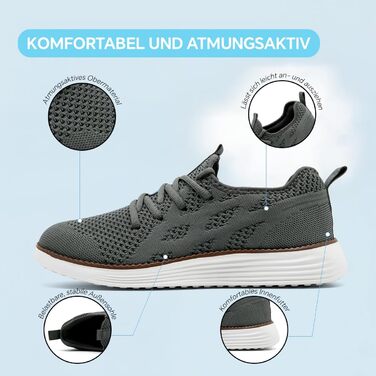 Чоловічі кросівки для бігу та ходьби, спортивне взуття, повсякденне взуття, сірі (40 EU)