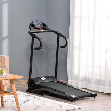 Електрична бігова доріжка Homcom, складана, з LCD-дисплеєм, 500 Вт, 0,8-10 км/год, 3 програми, чорна