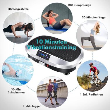 Вібраційна платформа для дому Sport - 6 програм, для м'язів та схуднення, срібна
