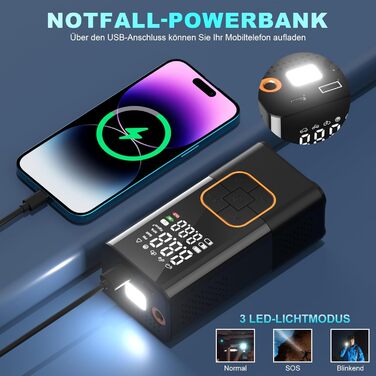 Міні електричний насос 6000mAh, портативний компресор 150PSI з LED, для велосипеда, авто, мотоцикла, м'ячів, універсальні насадки