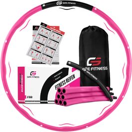 Фітнес-хулахуп GATE FITNESS для дорослих та дітей для схуднення, сегментний обруч з хвилеподібним дизайном та пінопластом (рожево-чорний)