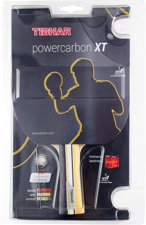 Ракетка для настільного тенісу Tibhar Powercarbon XT, професійна, ITTF, жовта