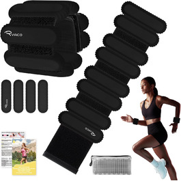 Набір обтяжників для зап'ястя та кісточок RYACO, 2 шт (2x0,5KG), регульовані манжети, для рук, ніг, ходьби, бігу, йоги, пілатесу, аеробіки (чорний)