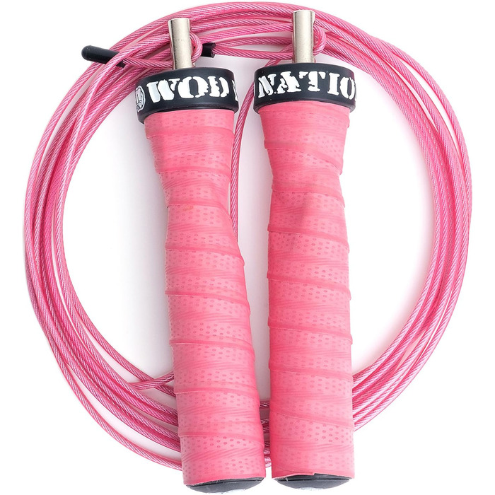 Стрибкове кабель WOD Nation для швидких стрибків: регульоване тренувальне обладнання з двома кабелями (рожевий)