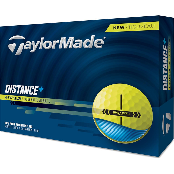 Гольф-м'ячі TaylorMade Distance+ 2025 білі (жовті), універсальний розмір