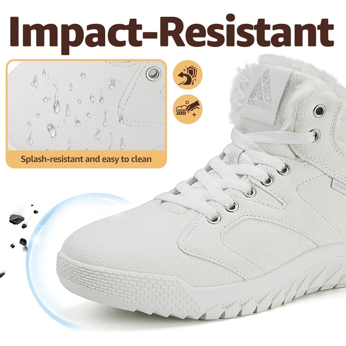 Зимові черевики Mishansha для жінок, теплі, з підкладкою, снігоступи, зимові черевики для активного відпочинку, розміри 36-48 EU (37 EU, теплі білі)