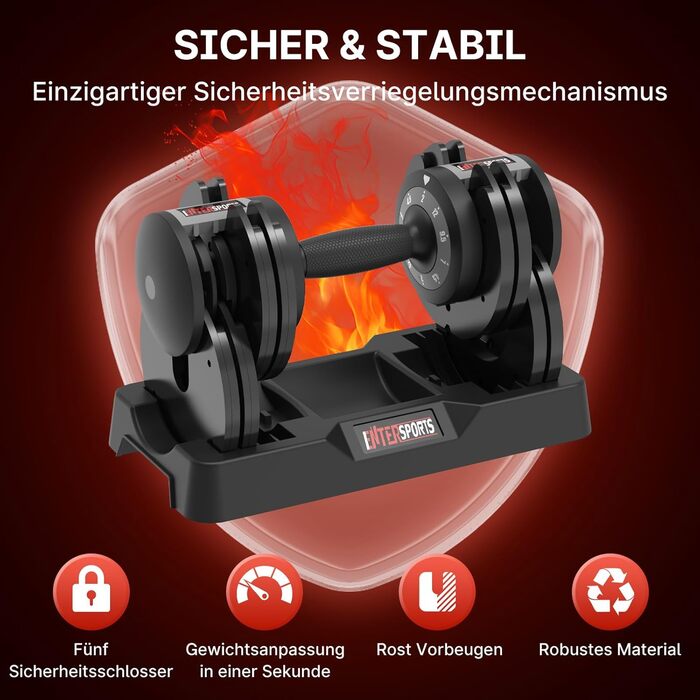 Регульовані гантелі EnterSports 12/18/27 кг з неслизькими ручками - для дому, офісу, фітнес-залу