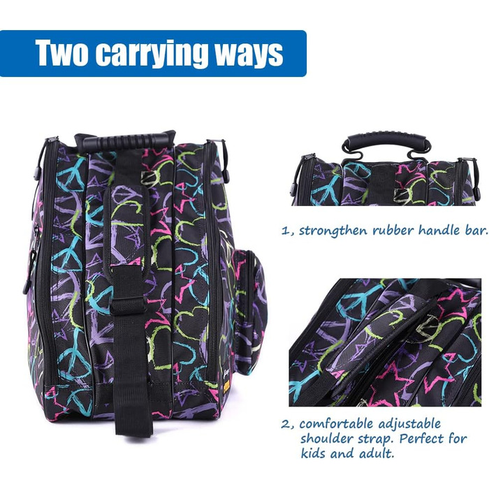 Сумки для роликів, ковзанів, фігурного катання Holisogn HLS002 - чорні, для дітей, підлітків та дорослих