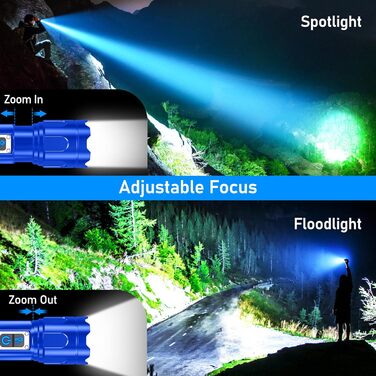 Ліхтар LED Blukar з 2 режимами температури світла, COB-підсвічуванням, регулюванням яскравості, 7 режимів, вологостійкий, для активного відпочинку