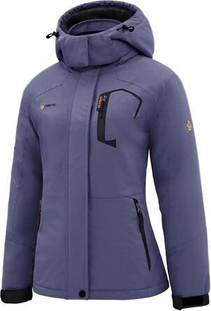 Жіноча лижна куртка GEMYSE: водонепроникна, тепла, вітрозахисна, зимова, сіра, фіолетова, XL