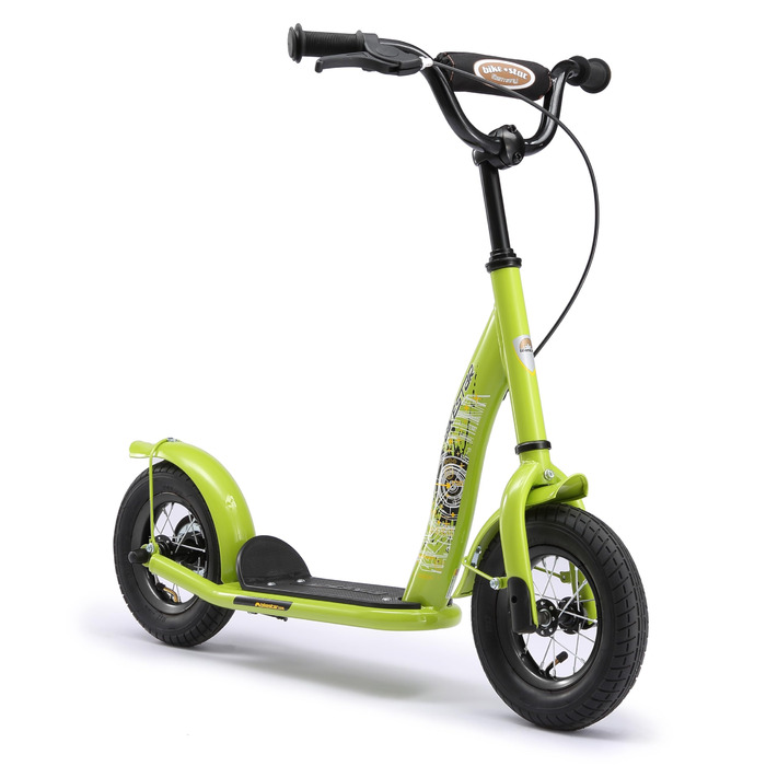 Дитячий роликовий самокат STAR SCOOTER з повітряними колесами (10 дюймів) для хлопчиків та дівчаток 4-5 років. Зелений