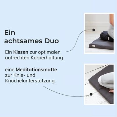 Подушка для медитації Basaho CLASSIC Zafu | З органічної бавовни, з наповнювачем з шкаралупи гречанки | Знімний та пральний чохол, колір: Чорний