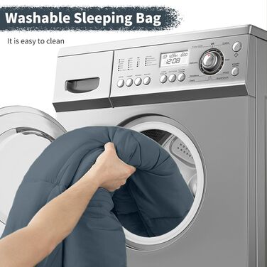 Спальний мішок Naturehike для дорослих, легкий прямокутний, з'єднувальний, 3-сезонний, для кемпінгу та походів (блакитний)