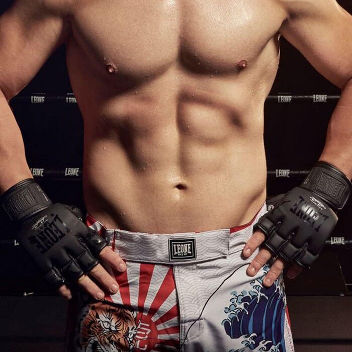 MMA рукавички Leone 1947 Black Edition з захистом великого пальця, вентиляцією, для греплінгу та фріфайту, розмір L, чорні