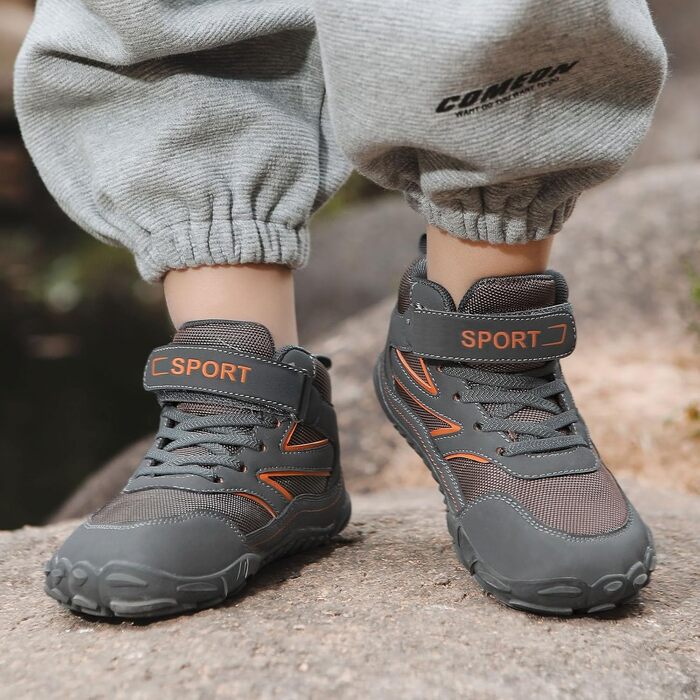 Дитячі трекінгові черевики для туризму та активного відпочинку, водонепроникні, спортивні кросівки для хлопчиків та дівчаток, зручні та легкі, з клямками (30 EU, Zz1 Grey)