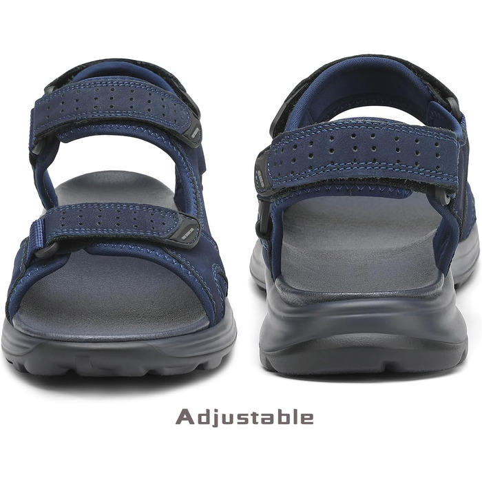 Чоловічі сандалі FLARUT для трекінгу та активного відпочинку, шкіра, відкритий носок, сині (45 EU)