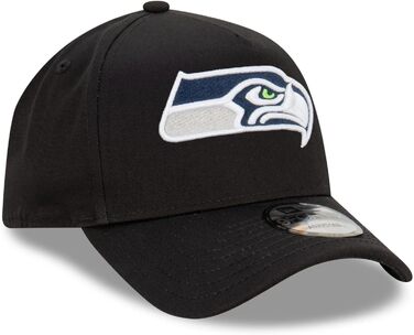 Кепка New Era NFL Seattle Seahawks 9Forty A-Frame чорна, кепка з вигнутим козирком, універсальний розмір