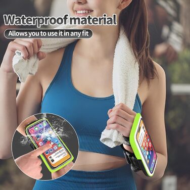 Спортивний рукав для телефону на руку (2-в-1) - зелений, для iPhone 16/15/14/13 Pro Max, Huawei P50 Pro/P40, 6.9 дюймів