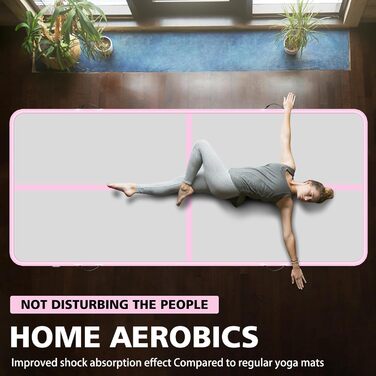 Надувний килимок для гімнастики BPB з електричним насосом. 10 футів. Килимок для акробатики, тренувань, гімнастики, йоги, пілатесу, бойових мистецтв та відпочинку на пляжі. Розмір: 300x100x10 см