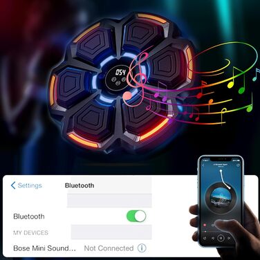 LEAFIA Музична боксерська машина: LED-дисплей, кріплення для боксерського мішка, Bluetooth, 9 режимів швидкості, підрахунок ударів, для зняття стресу та покращення реакції. Підходить для дорослих та дітей.