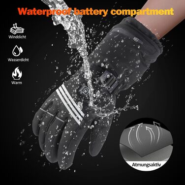Гріючі рукавички для чоловіків та жінок, з акумулятором 5000mAh*2, 7.4V, 4 режими нагріву, водонепроникні, для зимових видів спорту та катання на лижах