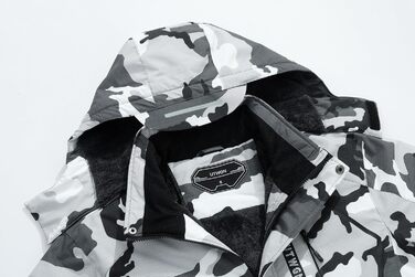 Чоловіча зимова куртка для сноуборду та лиж, водонепроникна, вітрозахисна, з капюшоном, камуфляж, чорний колір