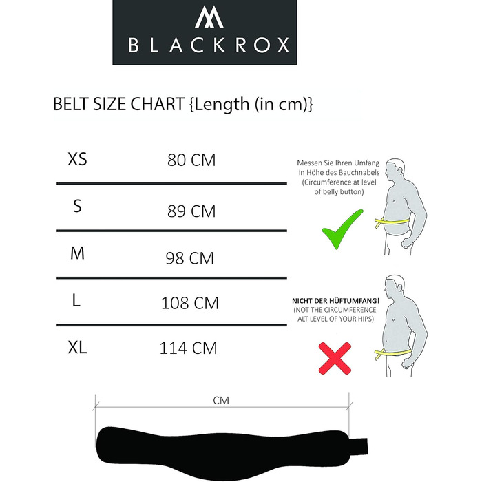 Пояс для важкої атлетики BLACKROX G1 – тренувальний пояс для фітнесу, бодібілдингу та пауерліфтингу, універсальний для чоловіків і жінок