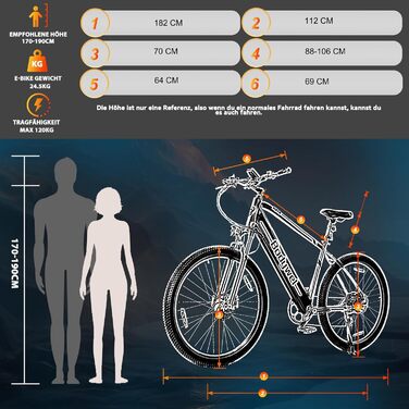 Електровелосипед Bodywel M275 27.5'' 250Вт 36В 15.6Аг, гідравлічні гальма, акумулятор, гірський eMTB для чоловіків