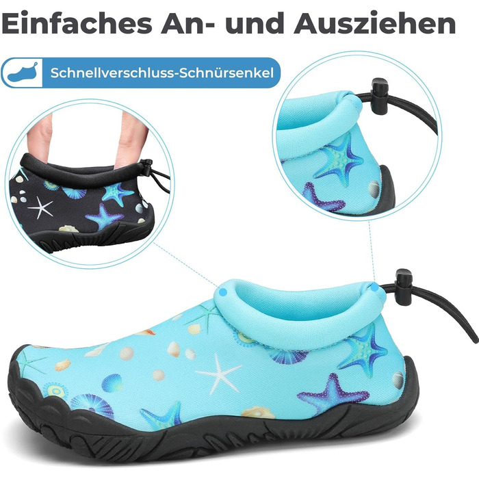 Дитячі шкарпетки-тапочки для плавання Mishansha: дихаючі, швидковисихаючі, антиковзкі, розмір 24-35, блакитні