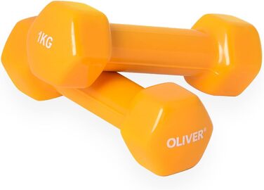 Гантелі вінілові Oliver, набір для чоловіків і жінок, різна вага 0,5–5 кг, для фітнесу, аеробіки, тренувань у залі та вдома