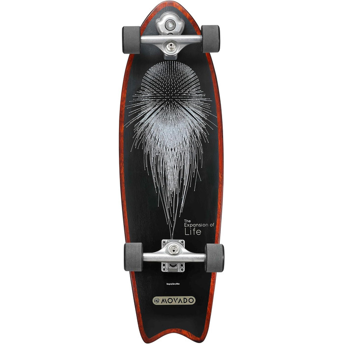 Лонгборд STAR SCOOTER Surf Skateboard Vintage Retro Cruiser, швидкісний, підшипники ABEC-11, унісекс, повний комплект, чорний