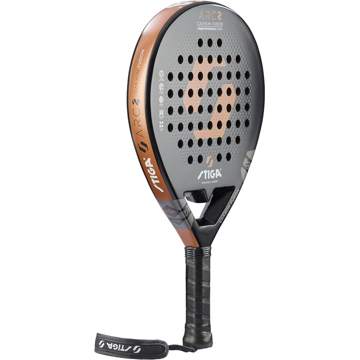 Ракетка для паддл-тенісу STIGA ARC 2 - велика площа удару, чорний/хромовий колір