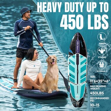 Надувне SUP-борд (305 x 91 см) з аксесуарами та рюкзаком, блакитний колір, з сидінням