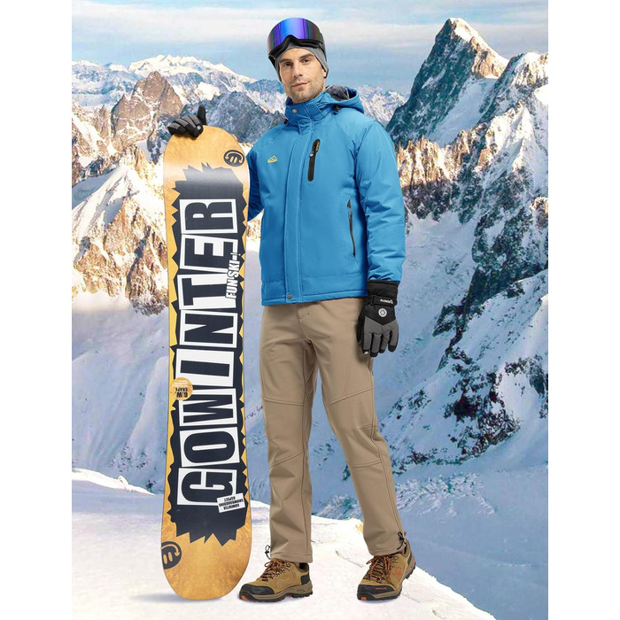 Зимова куртка Rdruko для чоловіків: тепла флісова підкладка, водонепроникна функціональна куртка для сноуборду, туризму та активного відпочинку (біла, XXL, синій)