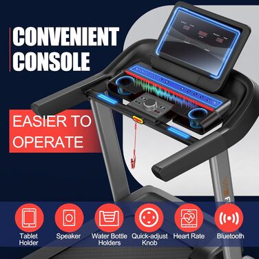 Біговий тренажер CharonFit T800: складний, потужний, до 160 кг, 20 км/год, з монітором, для дому