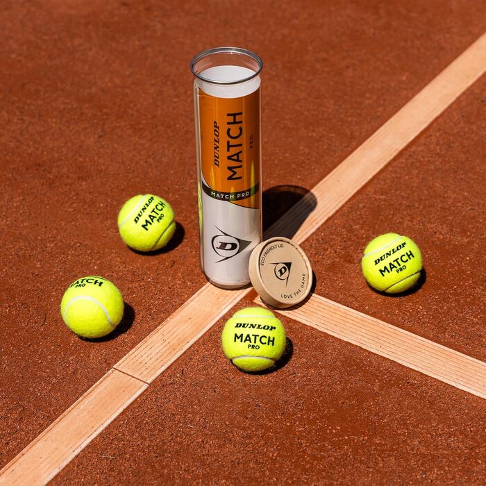 М'яч для тенісу Dunlop Match Pro для піску, хард-корту та трави – Amazon Exclusive, 3x 4 шт.