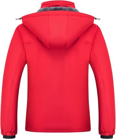 Жіноча водонепроникна куртка WULFUL для сноубордингу та лижного спорту, тепла зимова куртка з відстібною капюшоном (M, Червоний/Подорож, Однотонна (Getaway Solids))